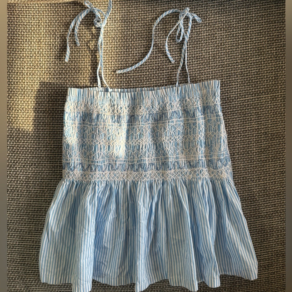 Blue and White Paloma Striped Top